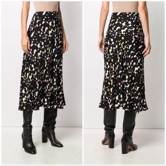 Ba&sh Tomy Satin Jacquard Midi Skirt Black Size Medium - Picture 9 of 9